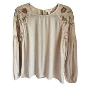LC Lauren Conrad Boho Embroidered Blouse